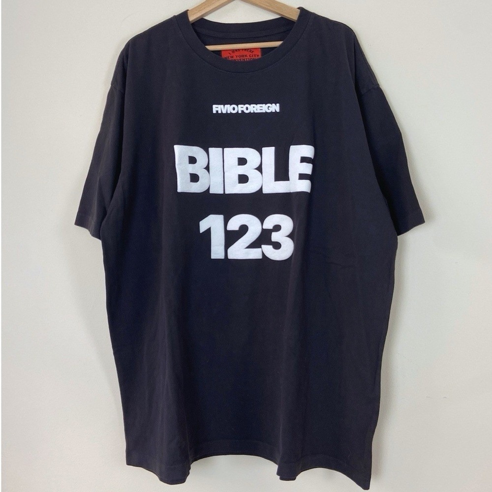 Bible 123 Fivio Foreign New York City Convention Tour Rap Black Tee Shirt - M/XL